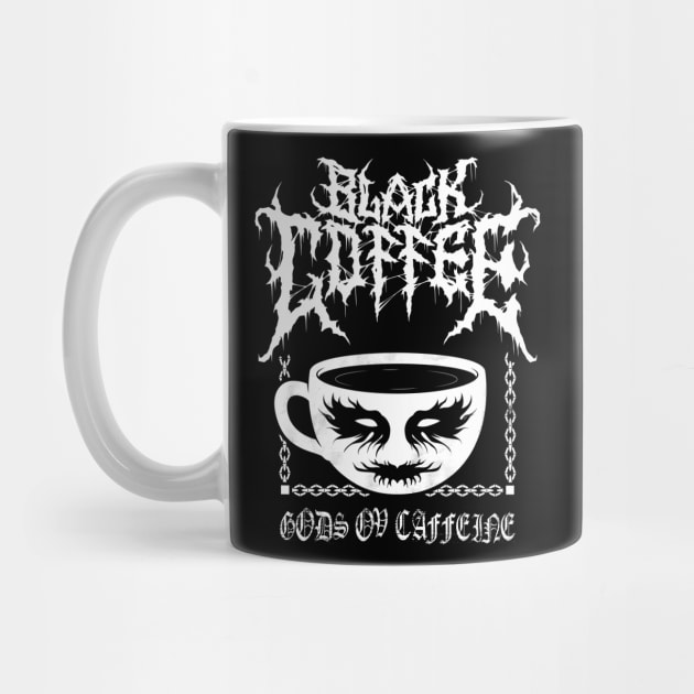 Black Metal Coffee - Funny Cartoon Corpse Paint - Vintage Distressed by Nemons